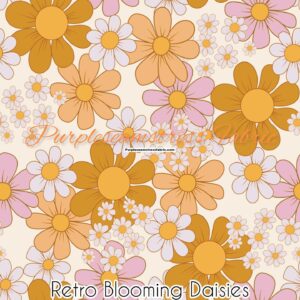 Retro Blooming Daisies Cotton Lycra