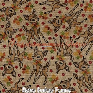 Retro Burlap Fawns Cotton Lycra