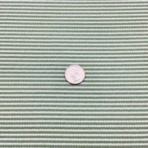 Sage/white thin stripes French terry