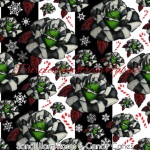 Sandworm Roses & Candy Canes Cotton Lycra