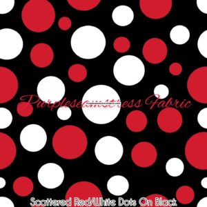 Scattered Red/White Dots on Black Cotton Lycra