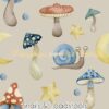 Snails & Toadstools Cotton Lycra