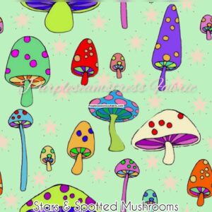 Stars & Spotted Mushrooms Cotton Lycra