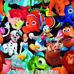 Stars of Animation Cotton Lycra