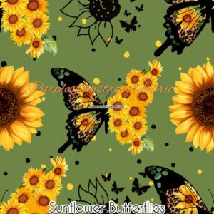 Sunflower Butterflies Cotton Lycra