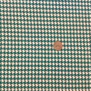 Teal/White Houndstooth Cotton Jersey