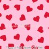 Tossed Red Hearts on Pink Cotton Lycra