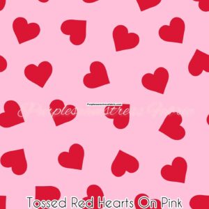 Tossed Red Hearts on Pink Cotton Lycra