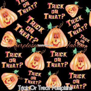 Trick or Treat Pumpkins Cotton Lycra
