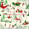 Vintage Christmas Village Cotton Lycra