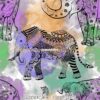 Watercolor Elephants Cotton Lycra