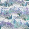 Watercolor Mountain Range Cotton Lycra