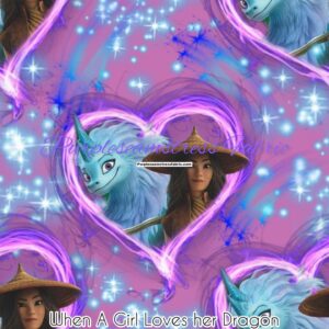 When A Girl loves Her Dragon Cotton Lycra