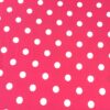 White polka dots on hot pink Cotton/Lycra