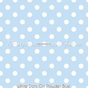White Dots on Powder Blue Cotton Lycra