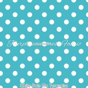 White Dots on Turquoise Cotton Lycra
