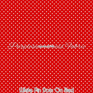 White Pin Dots on Red Cotton Lycra