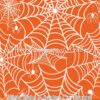 White Webs & Spiders on Orange Cotton Lycra