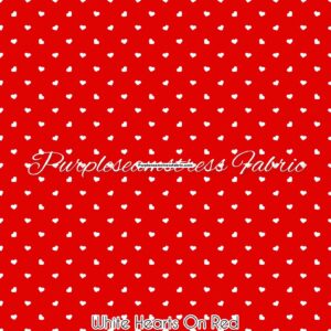 White Hearts on Red Cotton Lycra
