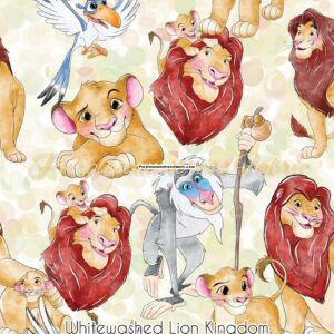 Whitewashed Lion Kingdom Cotton Lycra