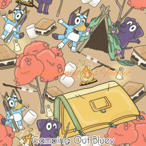 Camping Out Bluey - Fabric