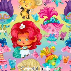 Colorful Trolls - Fabric