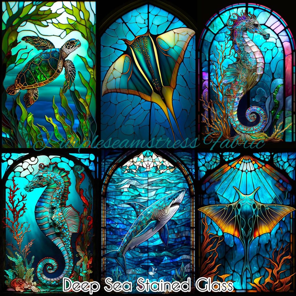 Deep Sea Stained Glass – Purpleseamstress Fabric