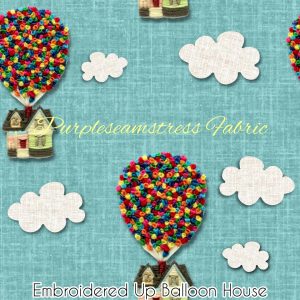 Faux Embroidered Up Balloon - Fabric