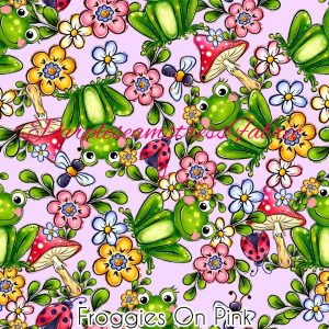 Froggies on Pink - Fabric