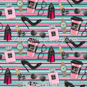Girl Boss On Stripes - Fabric
