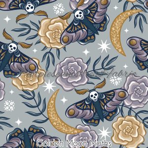 Golden Moon Moths - Fabric