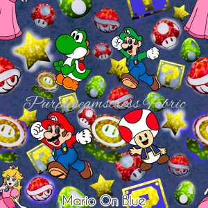 Mario On Blue - Fabric