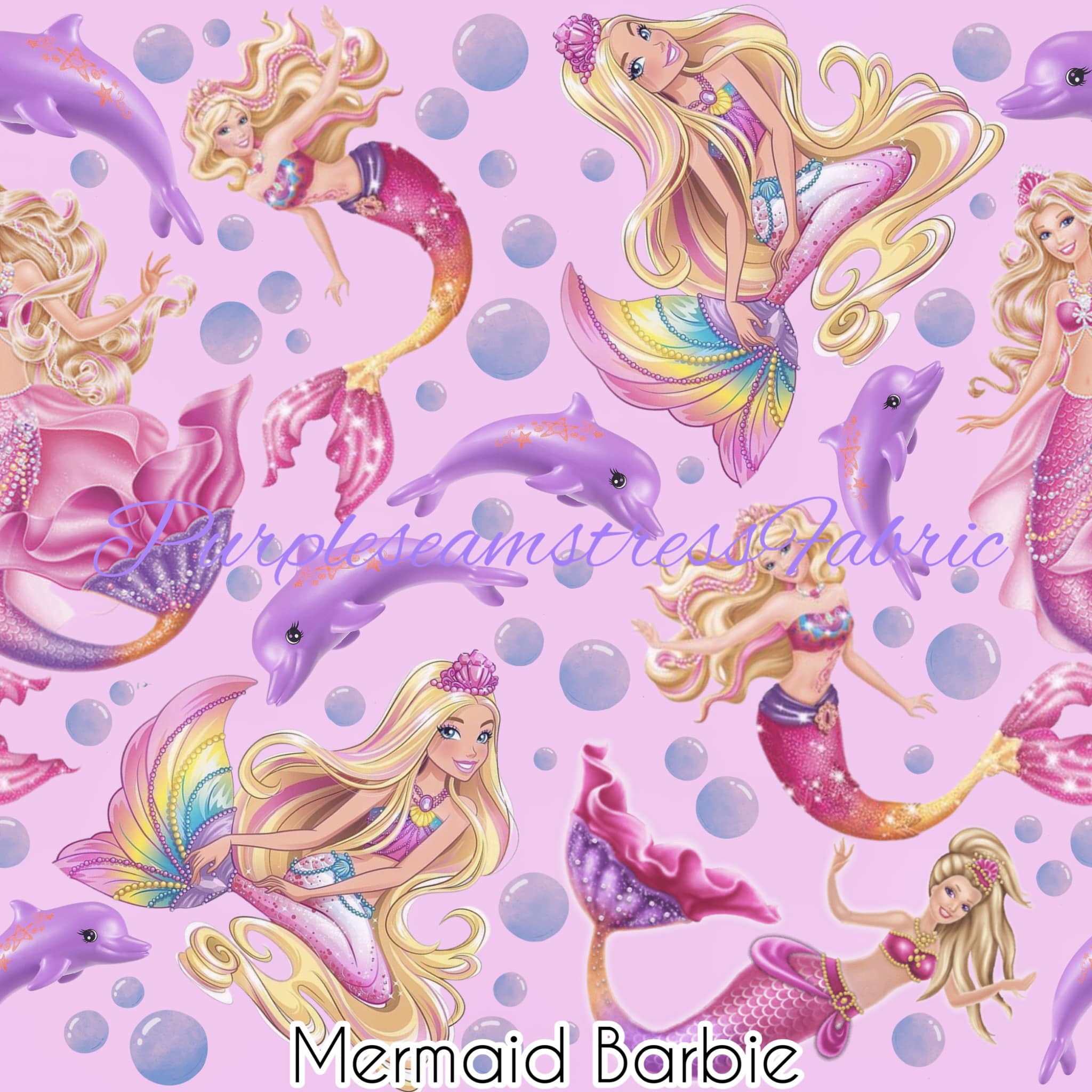 Mermaid Barbie Cotton Lycra – Purpleseamstress Fabric