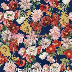 Mixed Floral on Navy - Fabric