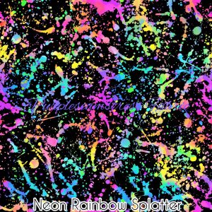 Neon Rainbow Splatter - Fabric