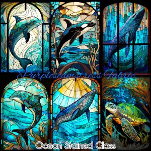 Ocean Stained Glass - Fabric
