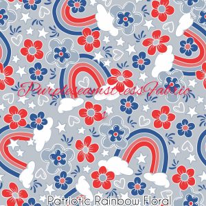 Patriotic Rainbow Floral - Fabric
