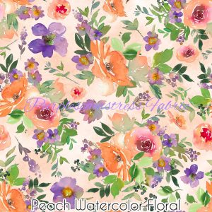 Peach Watercolor Floral - Fabric