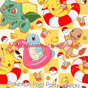 Pokemon Pool Party Checks - Fabric