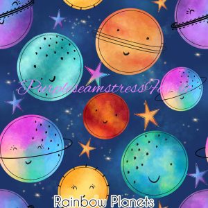 Rainbow Planets - Fabric