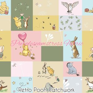 Retro Pooh Patchwork - Fabric