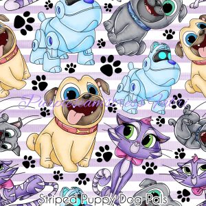 Striped Puppy Dog Pals - Fabric
