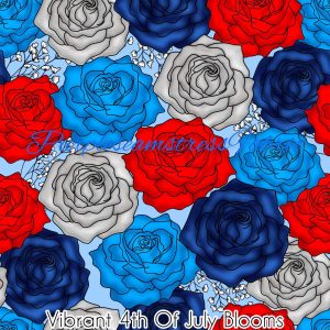 Vibrant 4th of July Blooms - Fabric