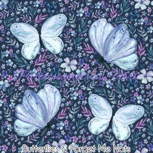 Butterflies & Forget Me Nots - Fabric