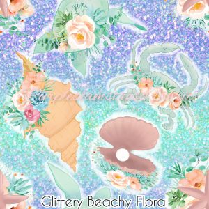 Glittery Beachy Floral - Fabric