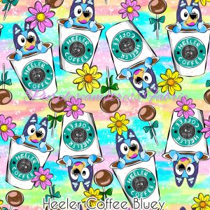 Heeler Coffee Bluey - Fabric