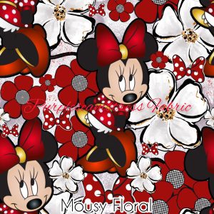 Red Mousy Floral - Fabric