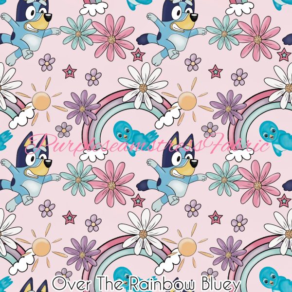 Over the Rainbow Bluey – Purpleseamstress Fabric