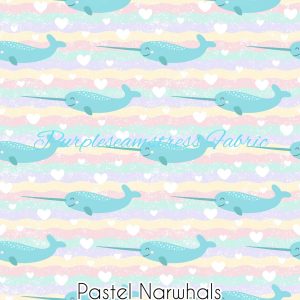 Pastel Narwhals - Fabric