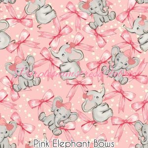 Pink Elephant Bows - Fabric